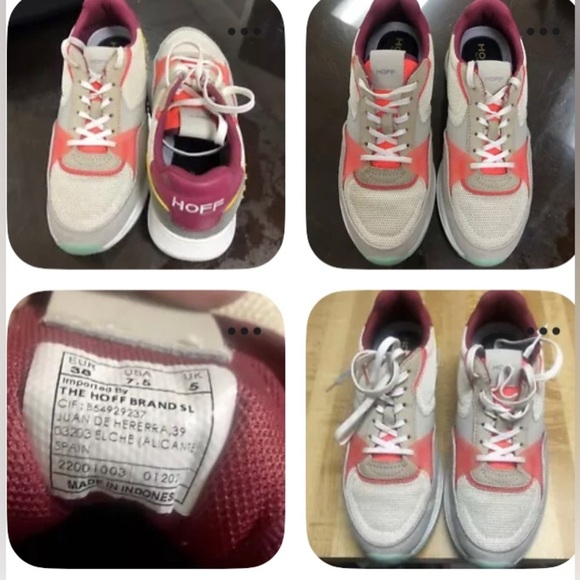 HOFF Womens Suede Sneakers Size 7 Colorblock Shoes - Picture 3 of 7